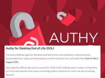 Authy Desktop App to be Discontinued in August 2024
