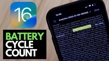 How to check the number of battery charges on iPhone running iOS 16