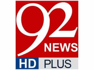 The logo of 92 News HD Plus